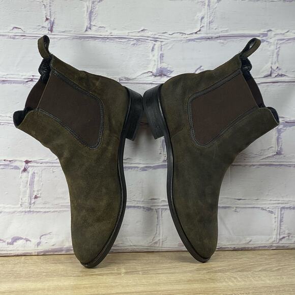 Thursday Boot Company Duchess Dark Olive Suede Chelsea Boots Women's Size 10 - Picture 6 of 8